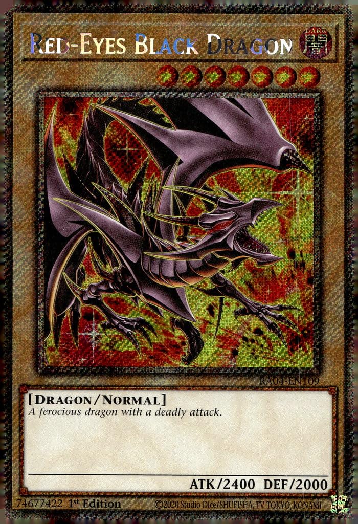 Amazon.com: Red-Eyes Black Dragon (8th Art) (Platinum Secret